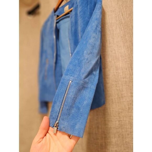 ECRU suede leather zip up jacket Size Small Womens - Picture 5 of 11